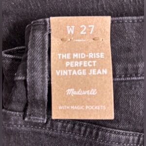 Madewell Mid-Rise Perfect Vintage Jeans Women’s Denim NWT New Black